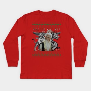 Master Pai Mei Christmas Kung Fu T-Shirt Kids Long Sleeve T-Shirt